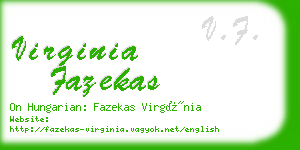 virginia fazekas business card